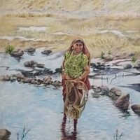 Village Woman by the Stream