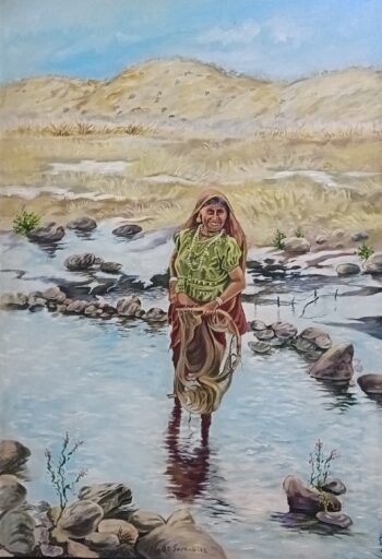 Village Woman by the Stream