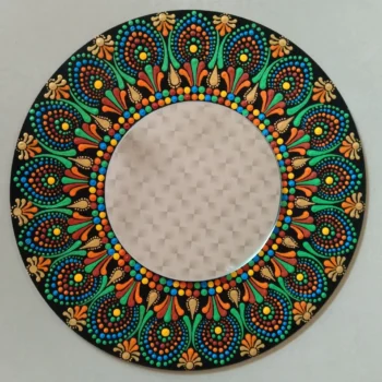 Vibrant Mandala Art With Mirror - Image 2