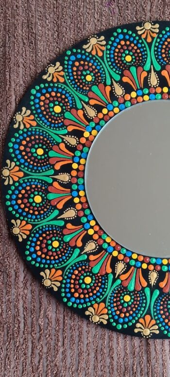 Vibrant Mandala Art With Mirror - Image 3